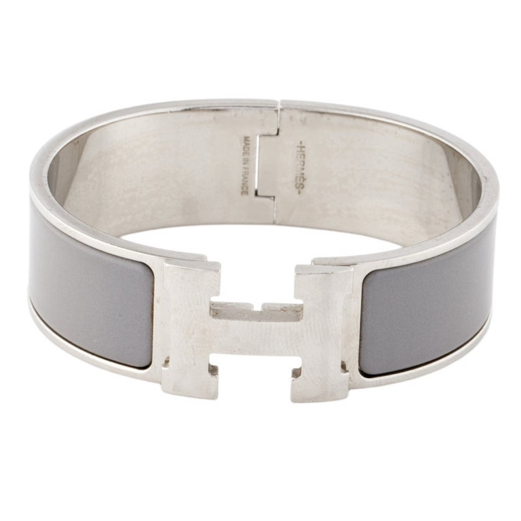 Hermes Clic H Bracelet Grey And Silver